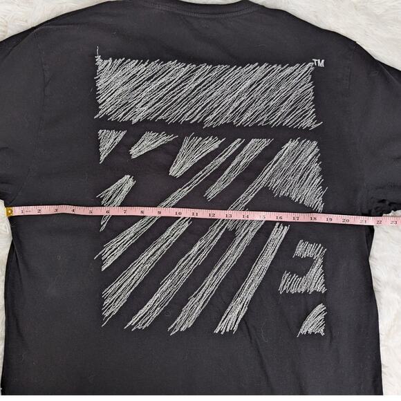 Off-White Scribble Diag Slim Tee Black White XXL Virgil Abloh Streetwear - Picture 10 of 13
